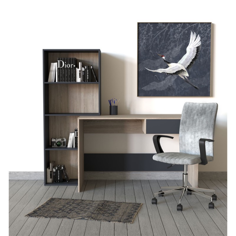 NOMADS ΧΑΛΑΚΙ 60x90cm ΔΕΡΜΑ ΓΚΡΙ ΜΑΥΡΟ