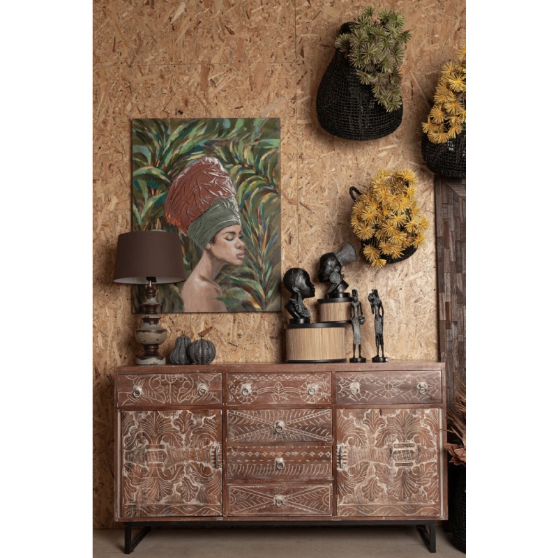 JUNGLE LADY ΠΙΝΑΚΑΣ ΔΙΑΚΟΣΜΗΣΗΣ 76x100x4cm ΚΑΜΒΑΣ ΠΟΛΥΧΡΩΜΟ ΞΥΛΟ