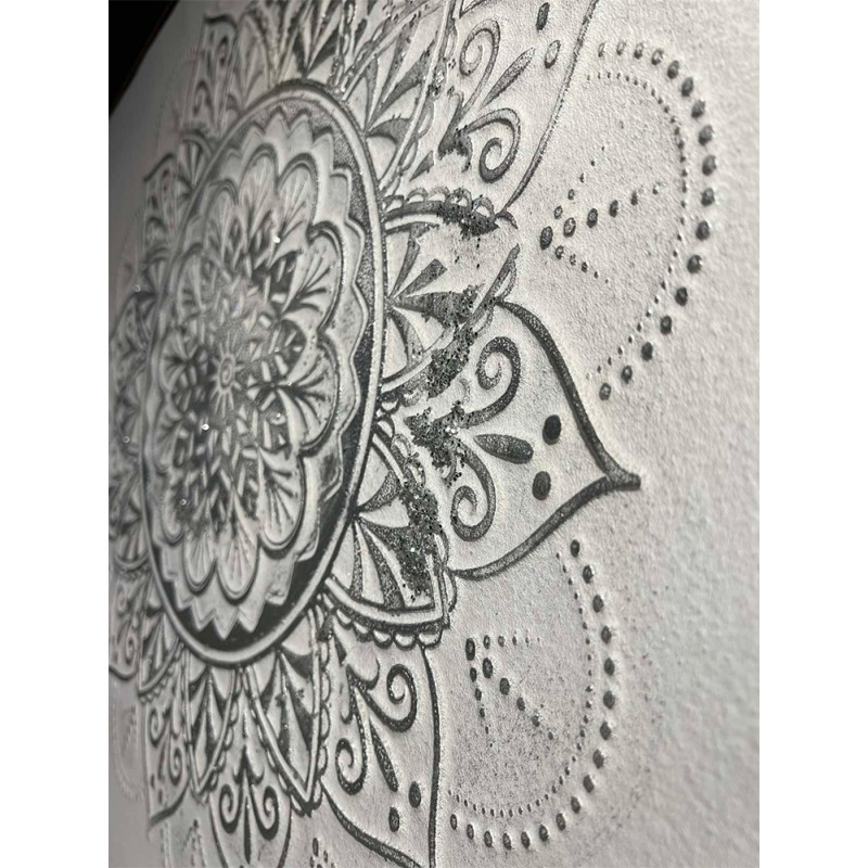 ROZETA ΠΙΝΑΚΑΣ ΔΙΑΚΟΣΜΗΣΗΣ 62x62x5cm ΚΑΜΒΑΣ ΛΕΥΚΟ ΧΡΥΣΟ ΞΥΛΟ