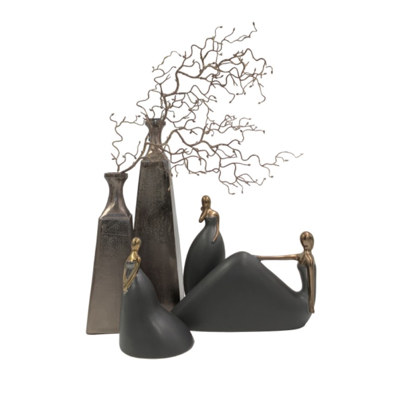 GLORY ΒΑΖΟ 13x13x41cm ΑΛΟΥΜΙΝΙΟ ΜΑΥΡΟ