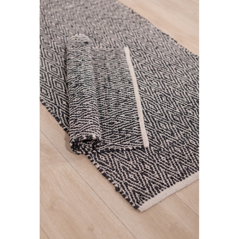 ROMBO ΧΑΛΙ ΔΙΑΔΡΟΜΟΥ 70x150cm ΔΕΡΜΑ ΜΑΥΡΟ ΜΠΕΖ