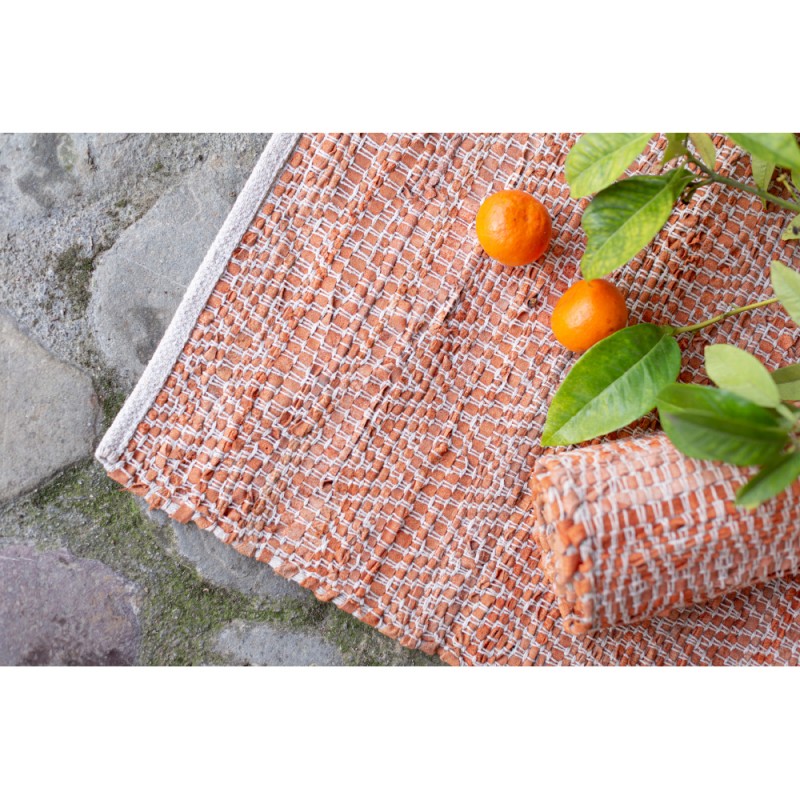 ROMBO ΧΑΛΑΚΙ 60x90cm ΔΕΡΜΑ ΠΟΡΤΟΚΑΛΙ ΜΠΕΖ