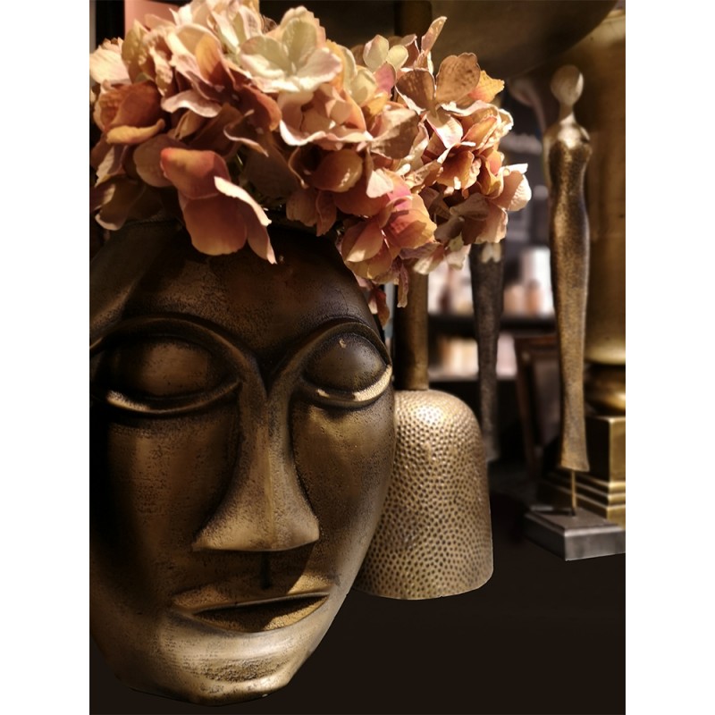 HARGA ΒΑΖΟ 23x23x27cm ΑΛΟΥΜΙΝΙΟ ΧΡΥΣΟ ΑΝΤΙΚΕ