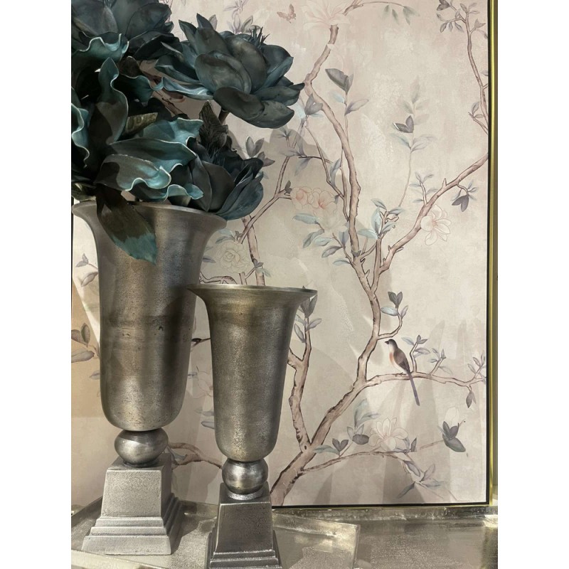 DEVI ΒΑΖΟ ΣΕΤ 2ΤΜΧ 24x24x50cm ΑΛΟΥΜΙΝΙΟ ΑΣΗΜΙ ΑΝΤΙΚΕ