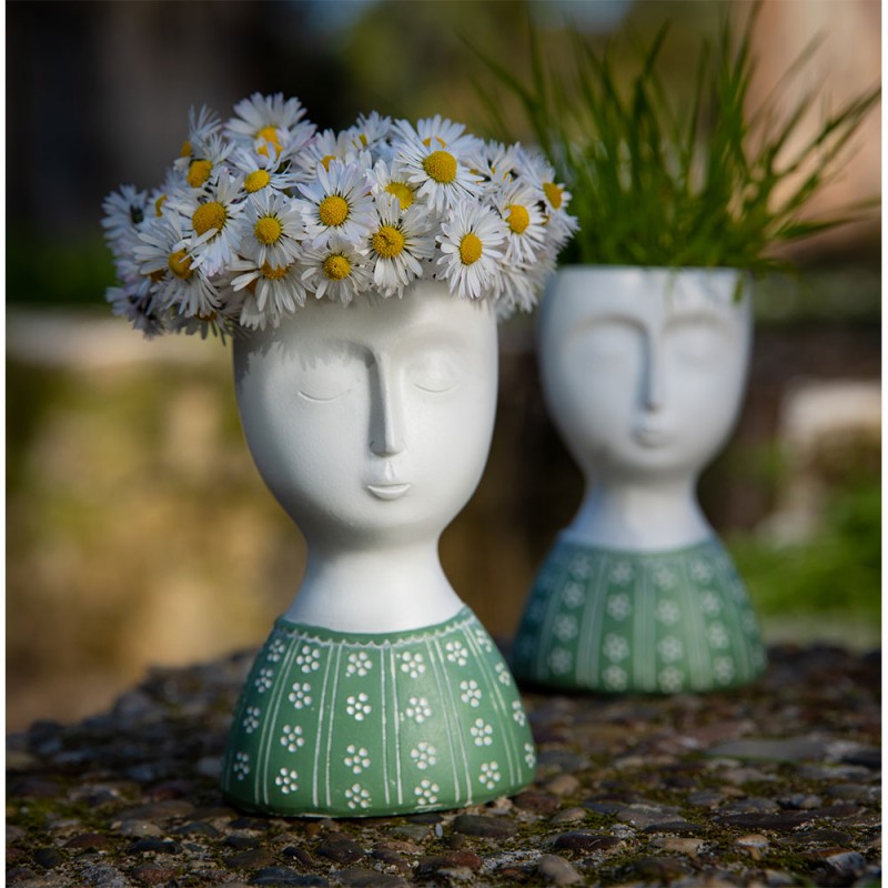 IPAMO GREEN ΚΑΣΠΩ 9x7x14cm POLYRESIN ΛΕΥΚΟ ΜΕΝΤΑ