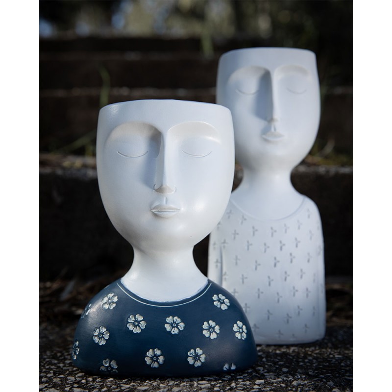 IPAMO BLUE ΚΑΣΠΩ 15x10x19.4cm POLYRESIN ΛΕΥΚΟ ΜΠΛΕ