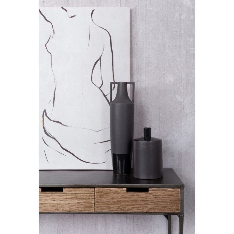 AIMA ΒΑΖΟ 14x14x49cm ΚΕΡΑΜΙΚΟ ΑΝΘΡΑΚΙ ΜΑΤ SILVER GUN