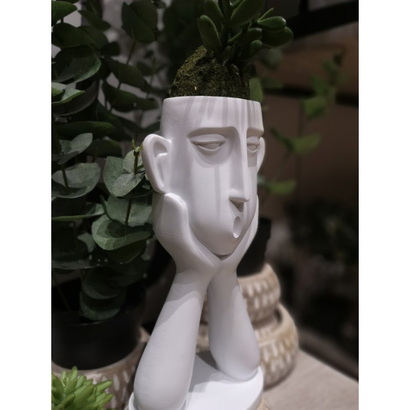 ROMANCE 1 ΒΑΖΟ ΦΙΓΟΥΡΑ 13x9x26cm POLYRESIN ΑΣΠΡΟ