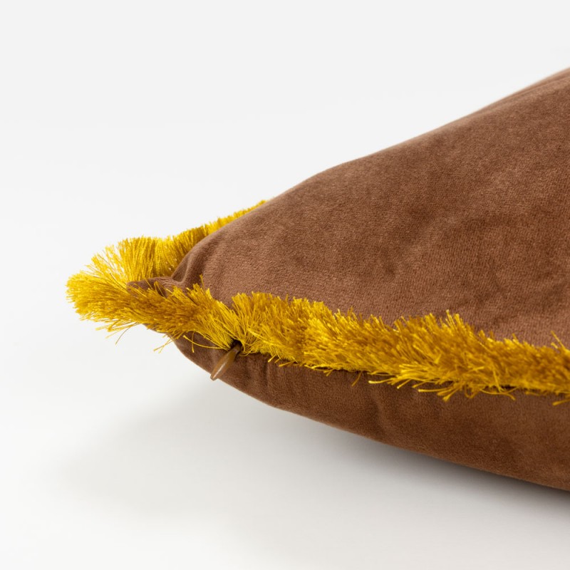 TERRICIO ΔΙΑΚΟΣΜΗΤΙΚΟ ΜΑΞΙΛΑΡΙ 45x45cm ΒΕΛΟΥΔΟ ΚΑΦΕ ΧΡΥΣΟ