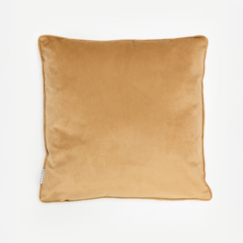 FAMA ΔΙΑΚΟΣΜΗΤΙΚΟ ΜΑΞΙΛΑΡΙ 45x45cm ΒΕΛΟΥΔΟ CARAMEL ΧΡΥΣΟ