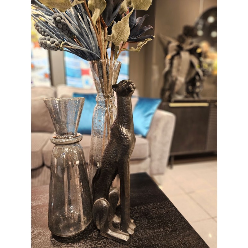 AMONG ΒΑΖΟ 17x17x45cm ΓΥΑΛΙ ΓΚΡΙ