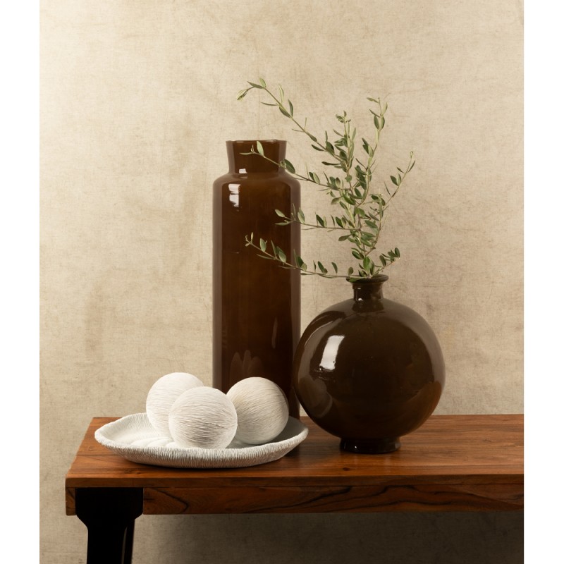 CRUSHED CARAMEL ΒΑΖΟ 28x28x24cm ΑΝΑΚΥΚΛΩΜΕΝΟ ΓΥΑΛΙ CARAMEL