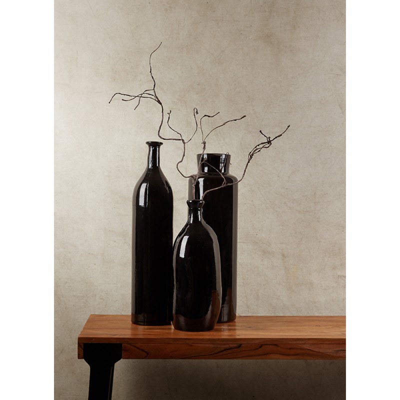 STARLESS SKY ΒΑΖΟ 15x15x50cm ΑΝΑΚΥΚΛΩΜΕΝΟ ΓΥΑΛΙ ΜΑΥΡΟ