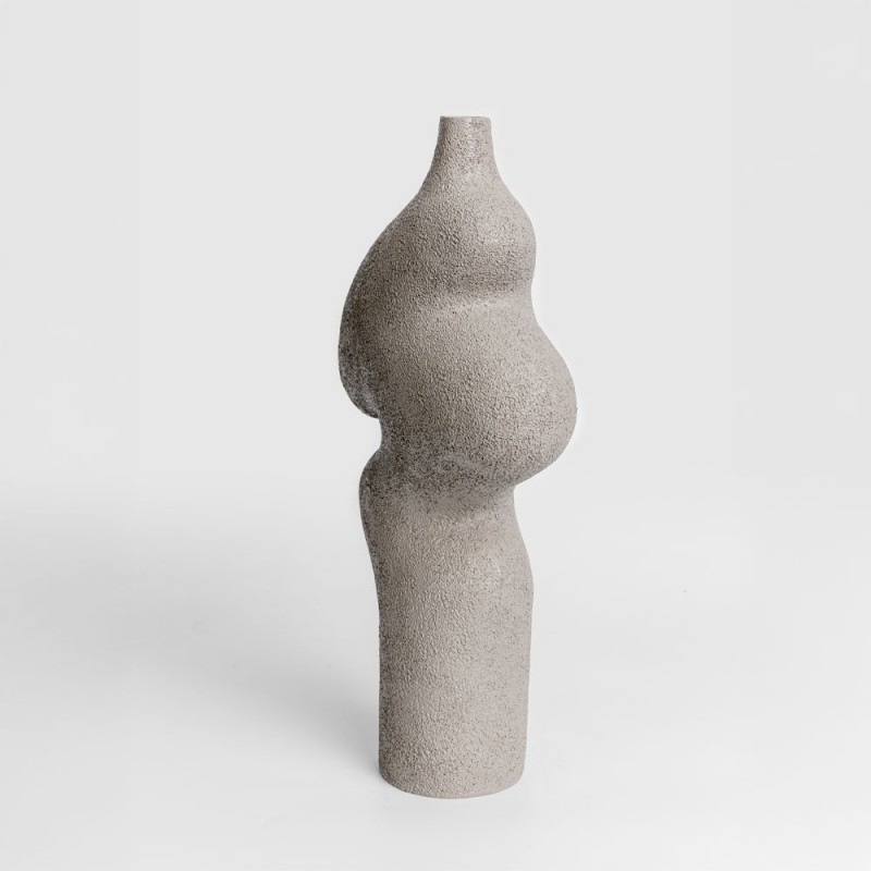 LUBANG ΒΑΖΟ 13x13x30cm POLYRESIN ΓΚΡΙ