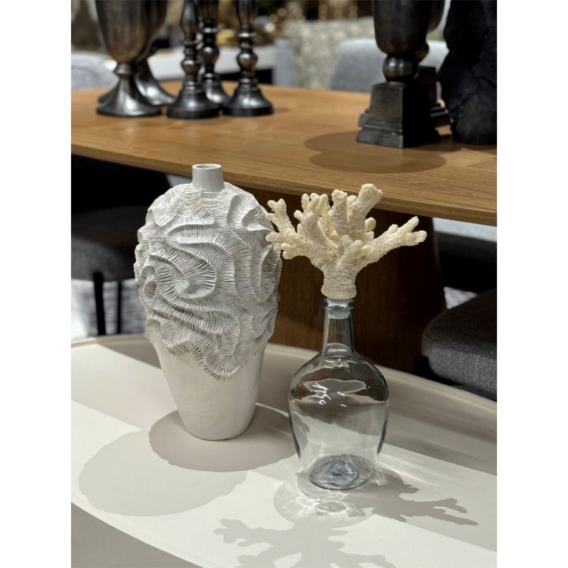 CORALLI ΒΑΖΟ 22x23x42cm POLYRESIN ΛΕΥΚΟ