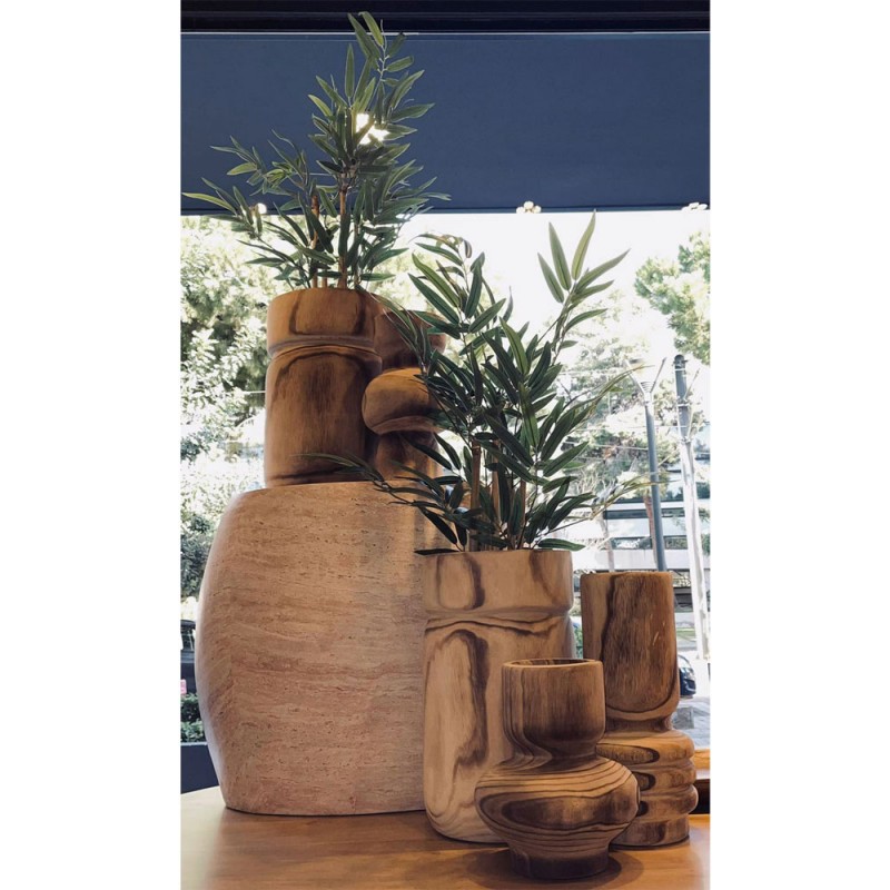 KENGO ΒΑΖΟ 23x23x38cm ΞΥΛΟ ΦΥΣΙΚΟ