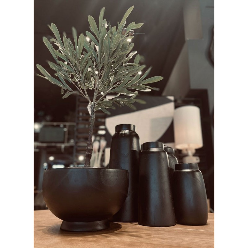 NUBIA ΒΑΖΟ 13x13x22cm ΞΥΛΟ ΜΑΥΡΟ