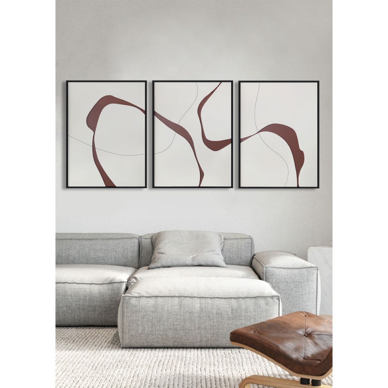 RENEWAL ΠΙΝΑΚΑΣ SET 3ΤΜΧ 80x180x4cm ΚΑΜΒΑΣ ΛΕΥΚΟ ΜΠΟΡΝΤΩ MDF ΜΑΥΡΟ