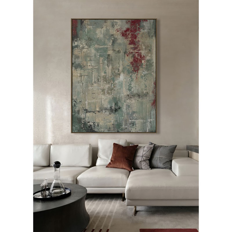 ASTRATTO ΠΙΝΑΚΑΣ ΔΙΑΚΟΣΜΗΤΙΚΟΣ ΜΕ ΚΟΡΝΙΖΑ 90x120x4cm ΚΑΜΒΑΣ ΠΟΛΥΧΡΩΜΟ ΞΥΛΟ ΦΥΣΙΚΟ