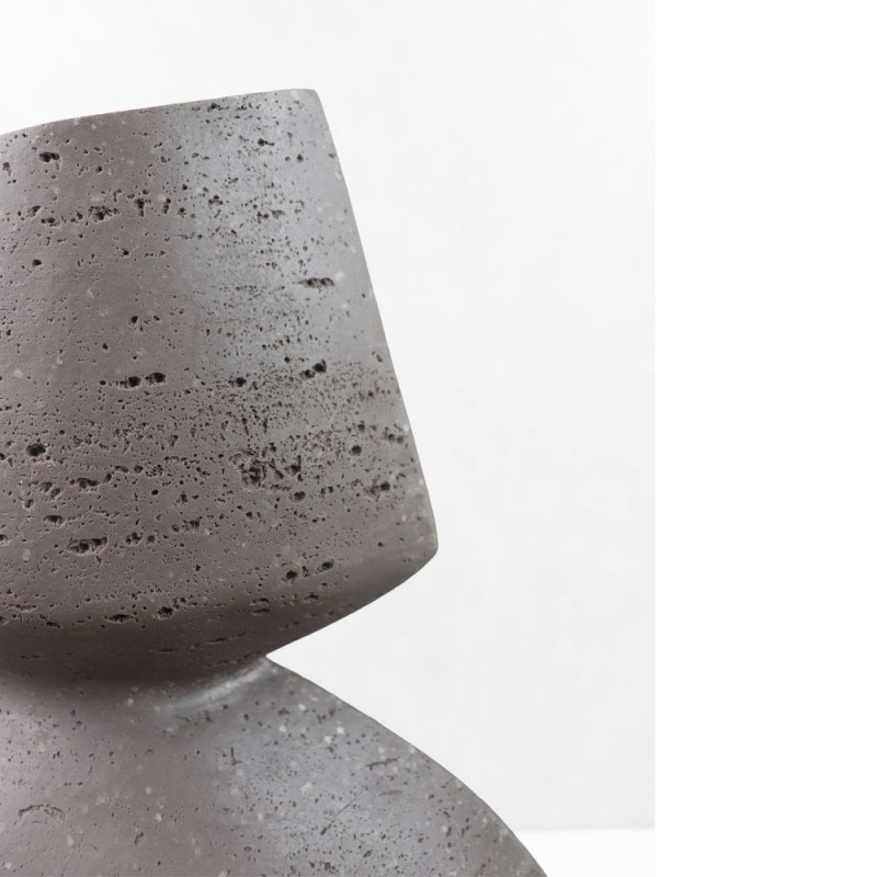 LOOMA II ΒΑΖΟ 28.5x15.5x34.5cm RESIN ΚΑΦΕ ΣΚΟΥΡΟ