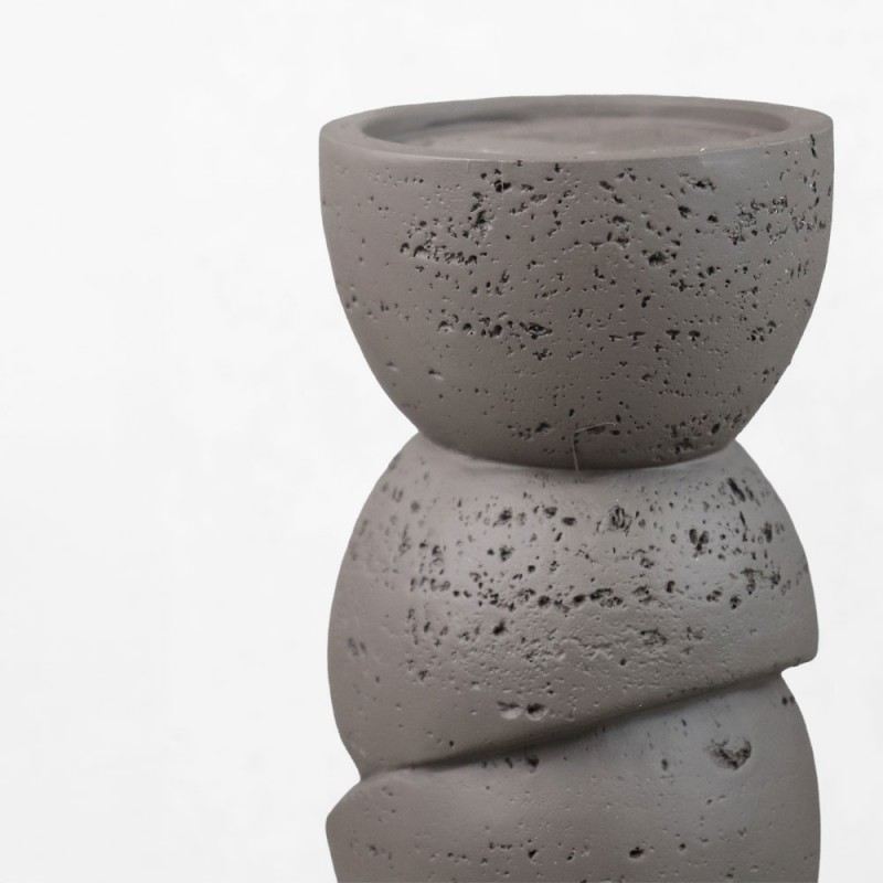 PHAROS I ΚΗΡΟΠΗΓΙΟ ΔΙΑΚΟΣΜΗΤΙΚΟ 10.5x10.5x25cm RESIN ΚΑΦΕ ΣΚΟΥΡΟ