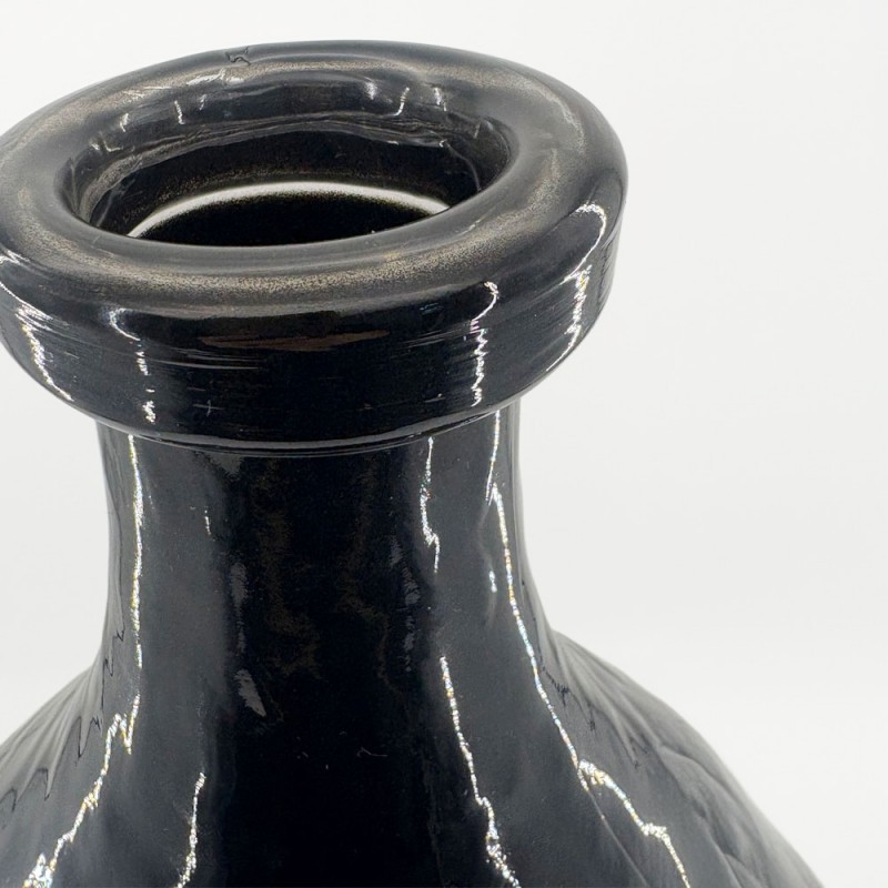 FLACON ΒΑΖΟ 27.5x27.5x46cm ΓΥΑΛΙ ΜΑΥΡΟ