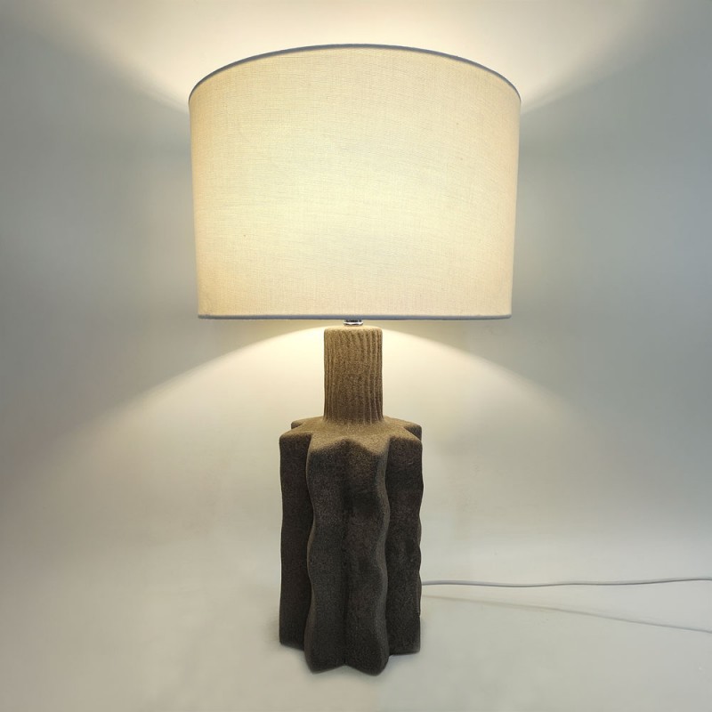 EGLI ΦΩΤΙΣΤΙΚΟ ΕΠΙΤΡΑΠΕΖΙΟ 32x32x56cm ΚΕΡΑΜΙΚΟ ΓΚΡΙ ΣΚΟΥΡΟ ΛΙΝΟ ΛΕΥΚΟ