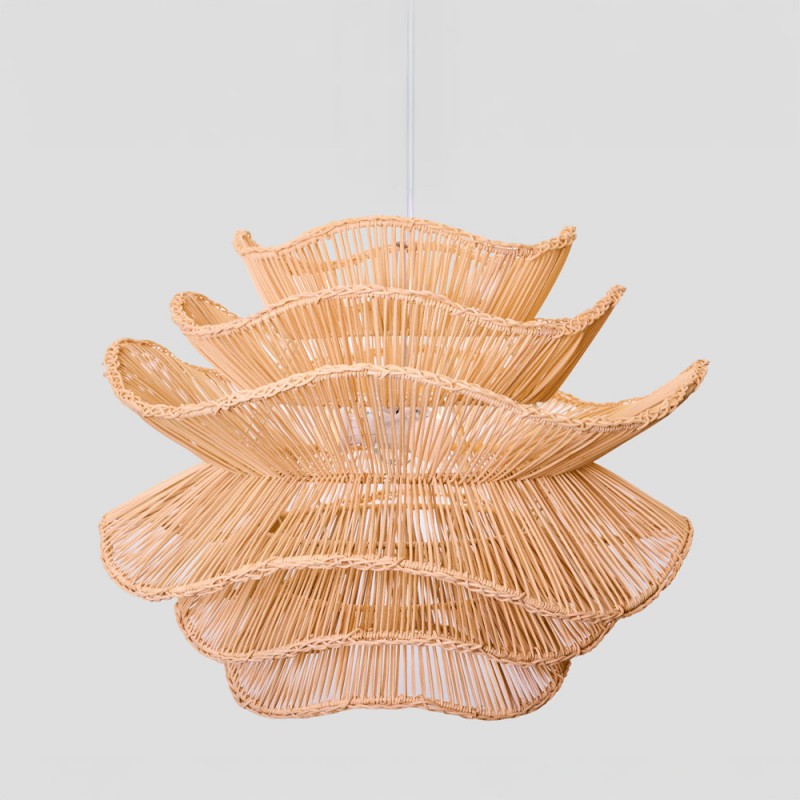 AURORA ΦΩΤΙΣΤΙΚΟ ΟΡΟΦΗΣ 61x47cm RATTAN ΛΕΥΚΟ