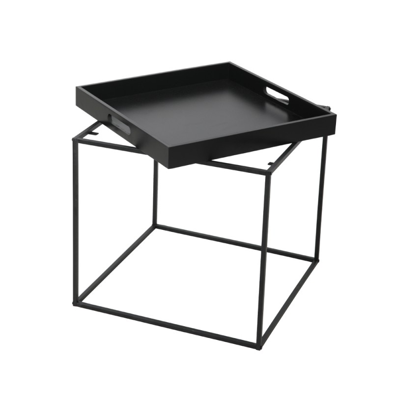 BUTLER SIDE TABLE ΜΑΥΡΟ 45x45x45cm