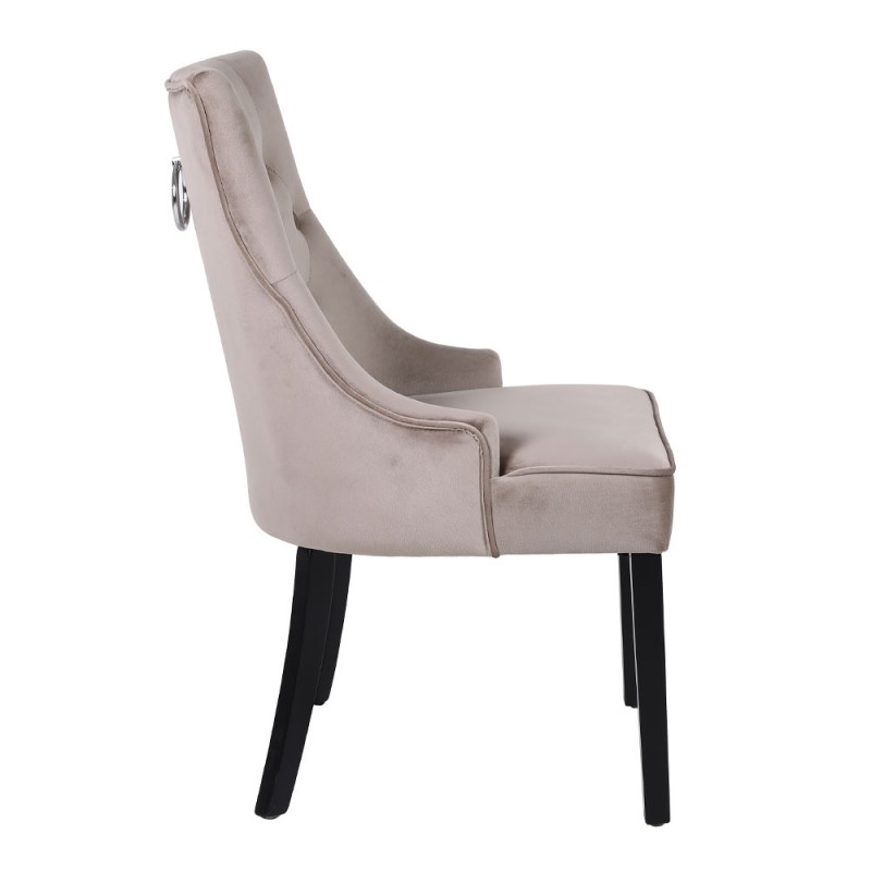 VERONA ΚΑΡΕΚΛΑ ΜΕ ΜΕΤΑΛΛΙΚΟ ΚΡΙΚΟ BEIGE ΜΑΥΡΟ 57x47x98cm