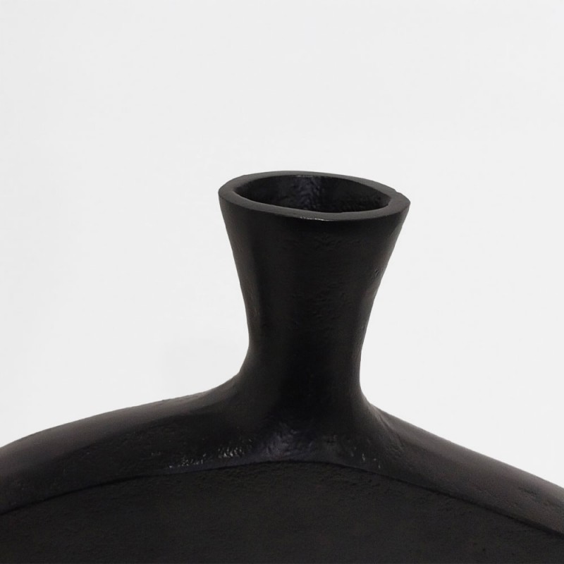 ABSTRACT OVAL ΒΑΖΟ 37x6x50cm ΑΛΟΥΜΙΝΙΟ ΜΑΥΡΟ