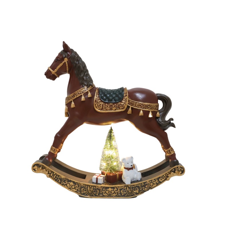 TINSEL ΧΡΙΣΤΟΥΓΕΝΝΙΑΤΙΚΟ ΔΙΑΚΟΣΜΗΤΙΚΟ ΚΟΥΝΙΣΤΟ ΑΛΟΓΟ 29.5x7x29.5cm POLYRESIN ΠΟΛΥΧΡΩΜΟ