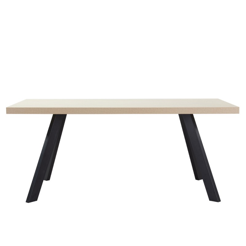 LITHOS ΤΡΑΠΕΖΙ BEIGE ΜΑΥΡΟ 180x90x76cm