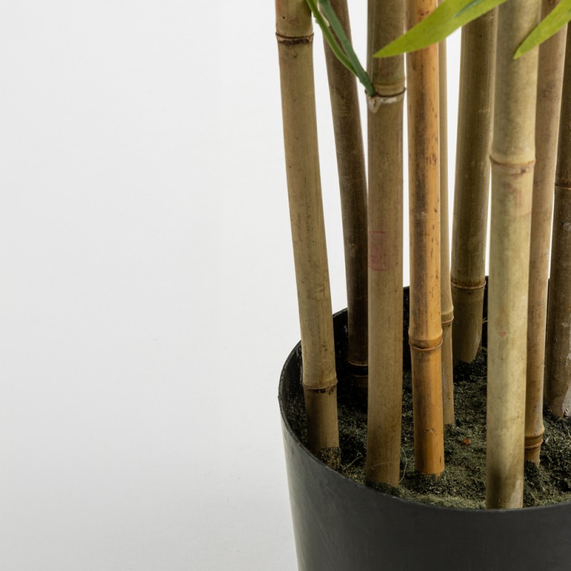 BAMBOO ΔΕΝΤΡΟ ΤΕΧΝΗΤΟ ΣΕ ΓΛΑΣΤΡΑ 210cm POLYESTER ΠΡΑΣΙΝΟ PVC