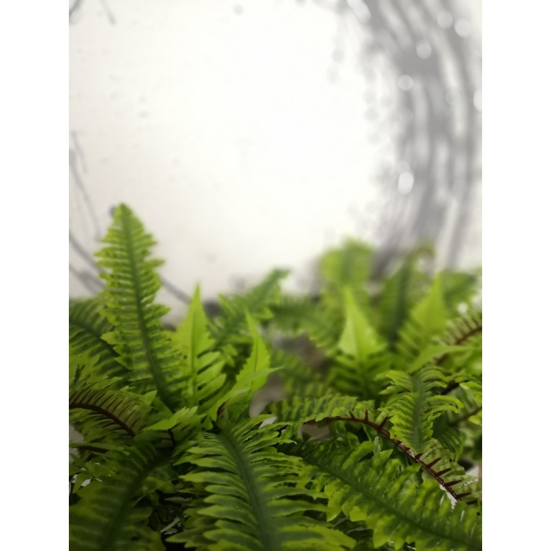 BOSTON FERN ΦΥΤΟ ΤΕΧΝΗΤΟ ΣΕ ΓΛΑΣΤΡΑ 36cm POLYESTER ΠΡΑΣΙΝΟ PE/PP