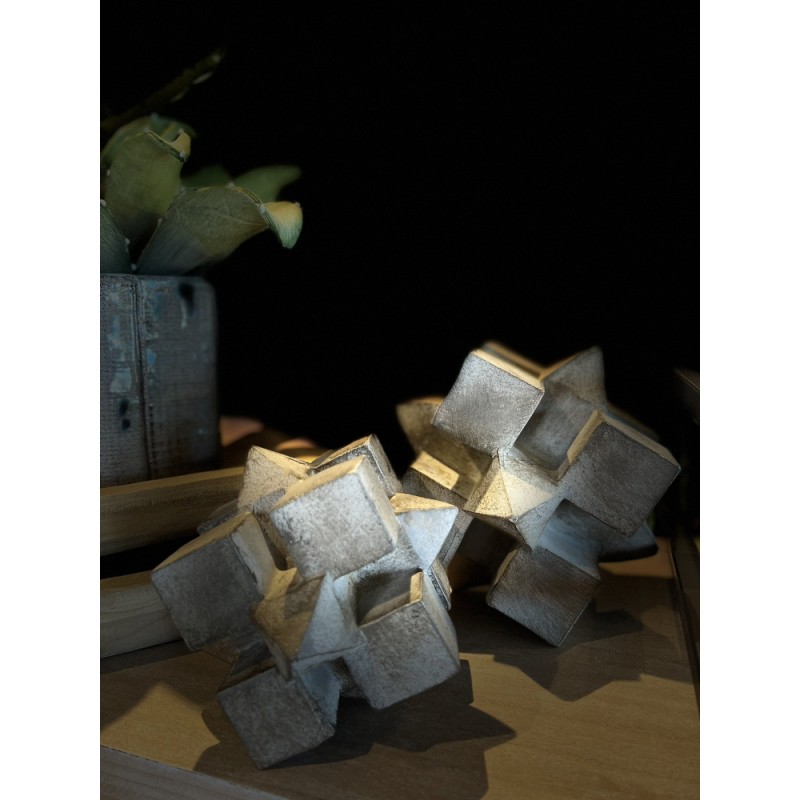 3D CUBE ΔΙΑΚΟΣΜΗΤΙΚΟ ΚΟΜΠΟΣ 15x15x15cm POLYRESIN ΦΥΣΙΚΟ