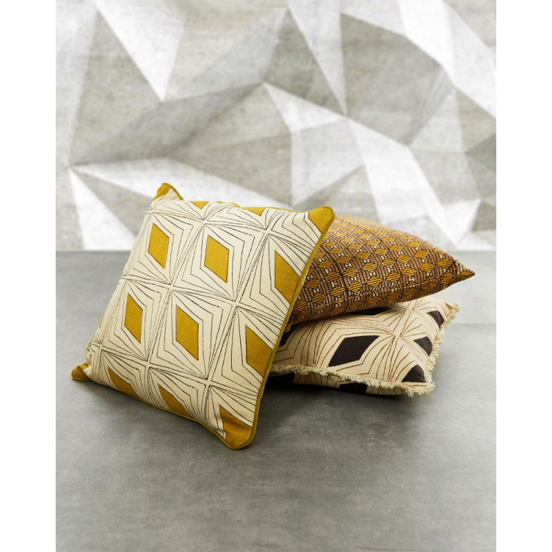 SAMOAN A ΔΙΑΚΟΣΜΗΤΙΚΟ ΜΑΞΙΛΑΡΙ 50x50cm ΒΑΜΒΑΚΙ ΜΠΕΖ DIJON ΒΙΣΚΟΖΗ