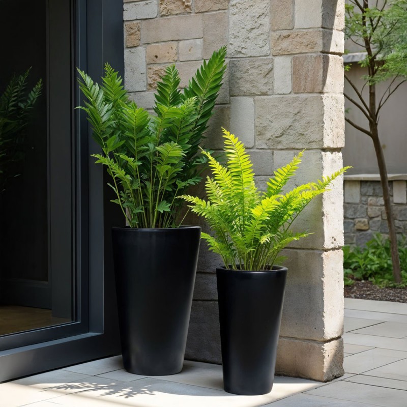 ONYX ΓΛΑΣΤΡΑ ΣΕΤ 2ΤΜΧ 32x32x53cm ΚΕΡΑΜΙΚΟ ΜΑΥΡΟ