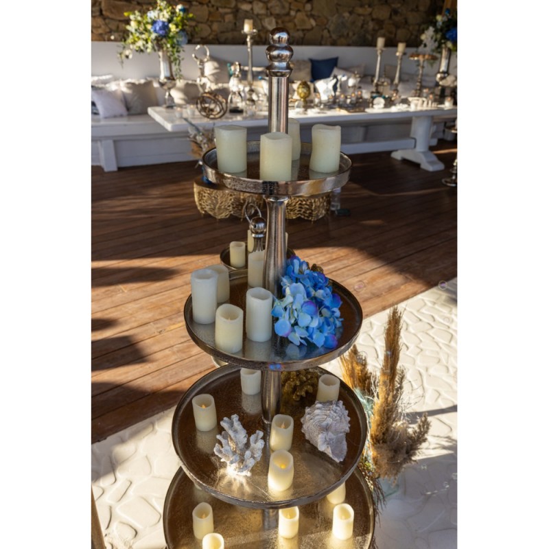 MISSI ΟΡΝΤΕΒΙΕΡΑ 4 ΕΠΙΠΕΔΑ 55x55x128cm ΑΛΟΥΜΙΝΙΟ ΑΣΗΜΙ