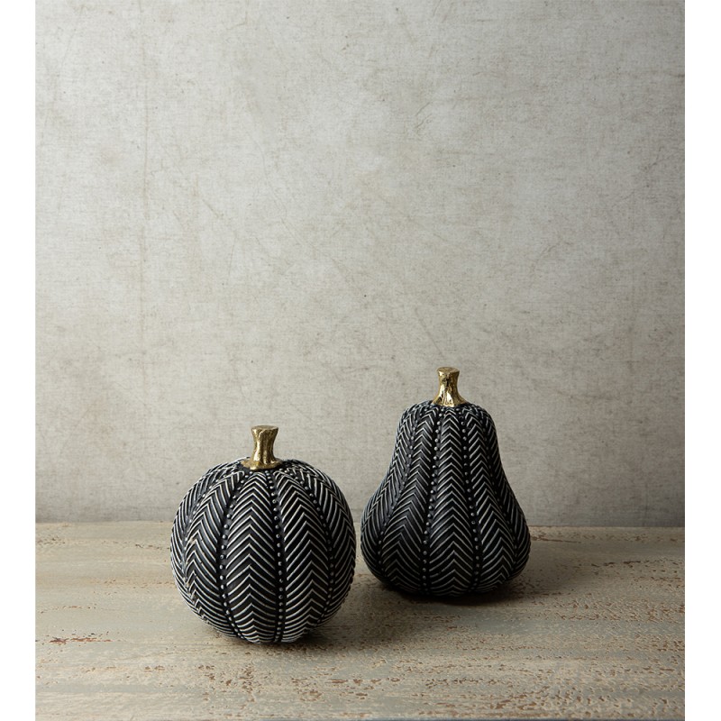 PUMKIN ΔΙΑΚΟΣΜΗΤΙΚΗ ΚΟΛΟΚΥΘΑ 14x14x17cm POLYRESIN ΜΑΥΡΟ ΛΕΥΚΟ