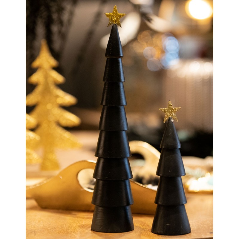 NIGHT ΧΡΙΣΤΟΥΓΕΝΝΙΑΤΙΚΟ ΔΙΑΚΟΣΜΗΤΙΚΟ ΔΕΝΤΡΟ 7x7x32cm MDF ΜΑΥΡΟ