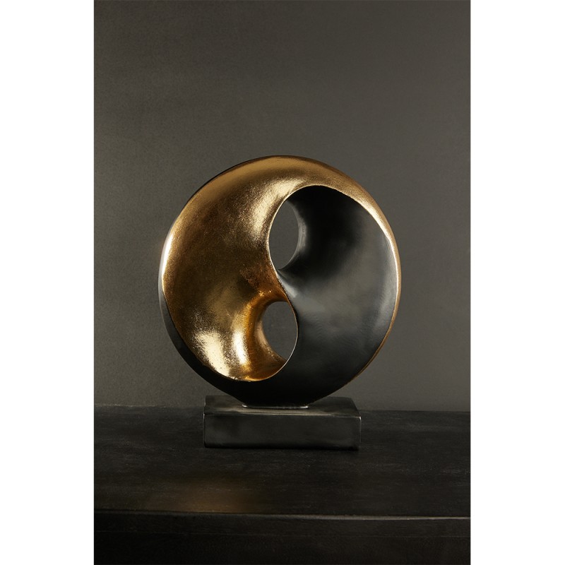 YIN YANG ΔΙΑΚΟΣΜΗΤΙΚΟ TOTEM 27x10x31cm POLYRESIN ΧΡΥΣΟ ΜΑΥΡΟ