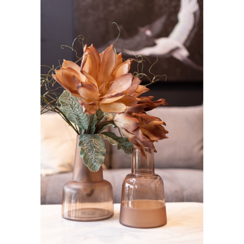 ZEME ΒΑΖΟ 18x18x28cm ΓΥΑΛΙ TERRACOTTA