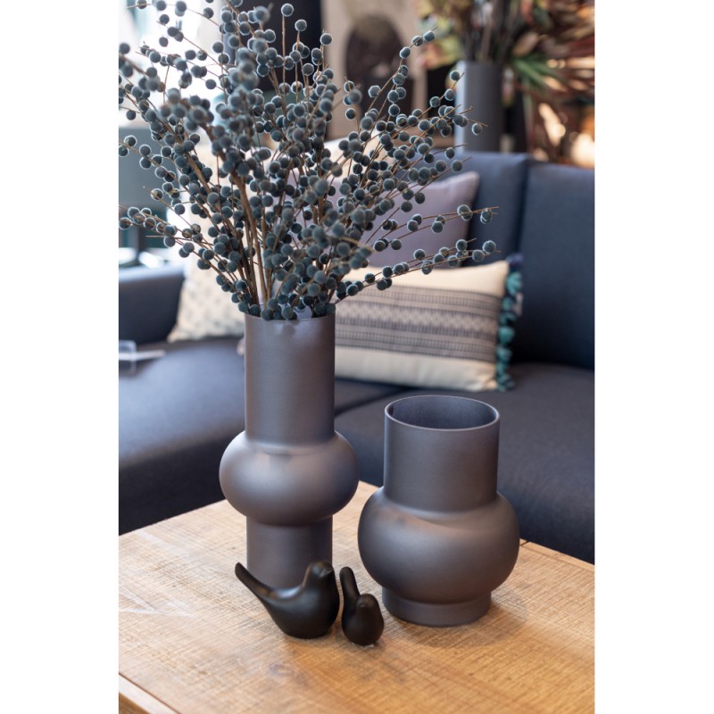 INEL ΒΑΖΟ 17x17x35cm ΓΥΑΛΙ ΜΑΥΡΟ