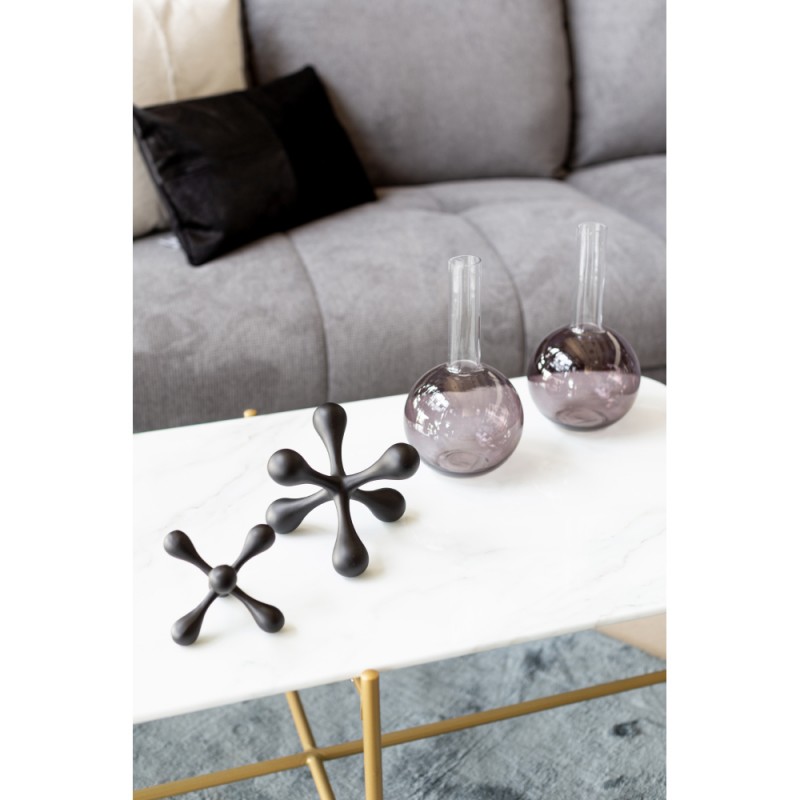 QUADIA ΒΑΖΟ 14x14x25cm ΓΥΑΛΙ ΓΚΡΙ ΔΙΑΦΑΝΟ