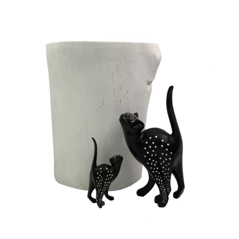 SUERTE 2 ΔΙΑΚΟΣΜΗΤΙΚΟ ΓΑΤΑ 18x10x33cm POLYRESIN ΜΑΥΡΟ ΛΕΥΚΟ