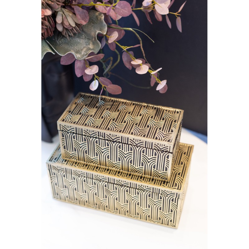 PRECIOUS ΚΟΥΤΙ ΑΠΟΘΗΚΕΥΣΗΣ 30x15x12cm POLYRESIN ΧΡΥΣΟ ΜΑΥΡΟ