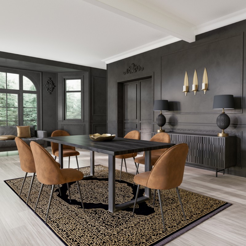 LUCIANO ΦΩΤΙΣΤΙΚΟ ΕΠΙΤΡΑΠΕΖΙΟ 76cm ΑΛΟΥΜΙΝΙΟ ΜΠΡΟΝΖΕ ΜΑΥΡΟ ΜΑΥΡΟ