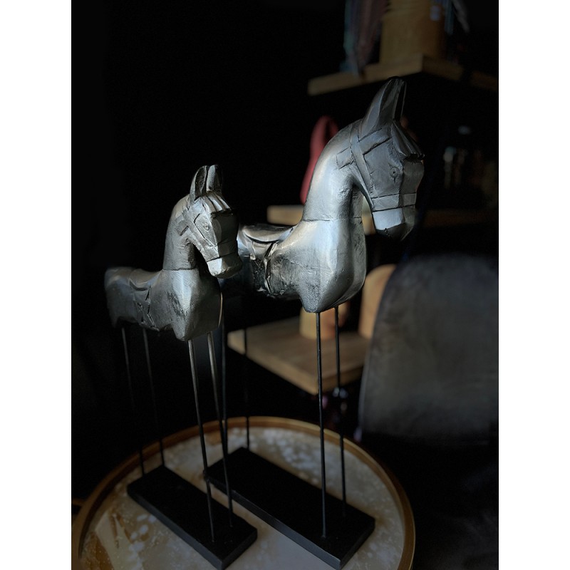 BOGO DARK ΔΙΑΚΟΣΜΗΤΙΚΟ ΑΛΟΓΟ 37x10x61cm ΞΥΛΟ MANGO ΜΑΥΡΟ ΣΙΔΕΡΟ