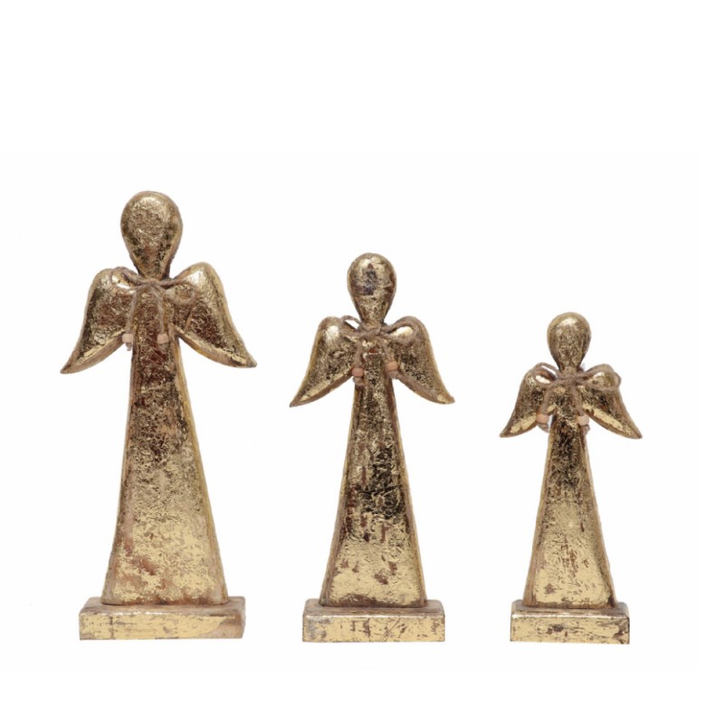 BIANCA ΧΡΙΣΤΟΥΓΕΝΝΙΑΤΙΚΟ ΔΙΑΚΟΣΜΗΤΙΚΟ ΑΓΓΕΛΟΣ 14x6x33cm ΞΥΛΟ MANGO ΧΡΥΣΟ